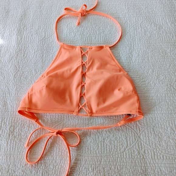 Victoria's Secret PINK Vibrant Orange Swimsuit Bikini Top - Size Small - Picture 3 of 6